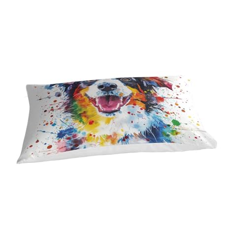 Ensemble de literie 2pcs imprimé chien Bouvier Bernois microfibre premium