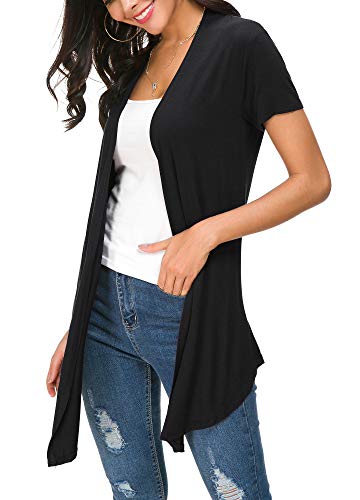 Urban CoCo Womens Open Front Short Sleeve Cardigans for Women Lightweight Summer Drape Cardigan Vest4