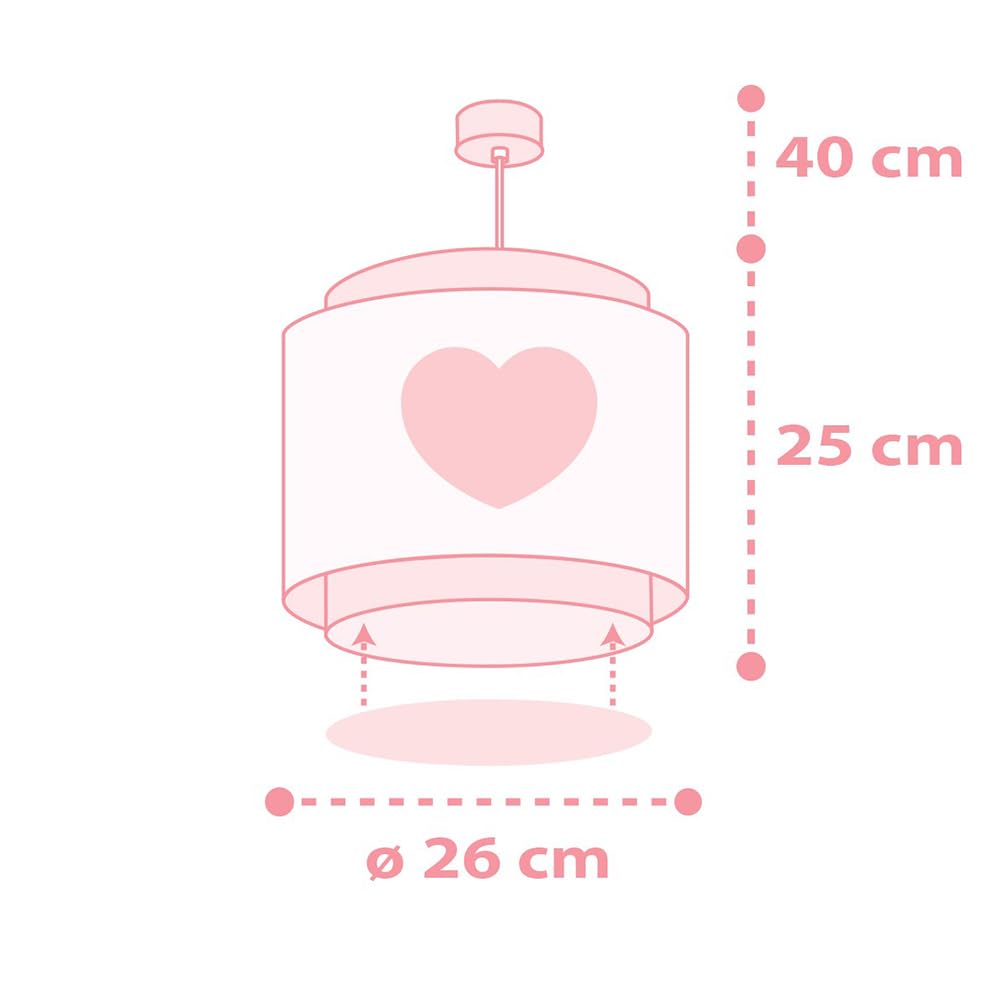 Dalber Lampada da soffitto a sospensione per bambini Baby Dreams Cuore Rosa