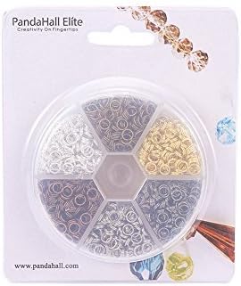 PH PandaHall About 1300 Pcs Iron Split Rings Double Loop Jump Ring Diameter 5mm Wire 21-Gauge 6 Colors for Jewelry Findings