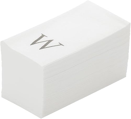 Miniatura 55 de Luxenap - Toallas de invitados de 15.8 x 7.9 pulgadas, 50 toallas de mano con letras plateadas, letra "P", fuente Sans Serif, servilletas de papel