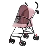 Jingshihaisu ペットカート 犬用カート 軽量 組み立て簡単 折り畳み式 コンパクト 4輪設計 軽量コンパクト ワンタッチ収納 通気性メッシュ 飛び出し防止 介護 散歩 キャンプ用 小型犬 中型犬 猫 (B,45*55*97 cm)