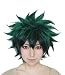 ROLECOS Izuku Midoriya Short Straight Anime Cosplay Wigs Green Fade Black ML216