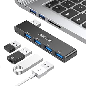 MOGOOD USB Hub 3.0 für Laptop - Ultra Slim Daten Splitter [Laden Nicht Unterstützt] - Multi Port Expander Adapter Station für Windows PC, Mac, Drucker, Flash Drive, Mobile HDD