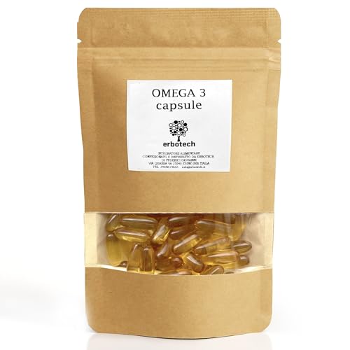 ERBOTECH Gélules d'Oméga 3, emballage de 400 g, env. 280 comprimés d'huile de poisson, Acide gras Complément alimentaire pour le contrôle du cholestérol et des triglycérides