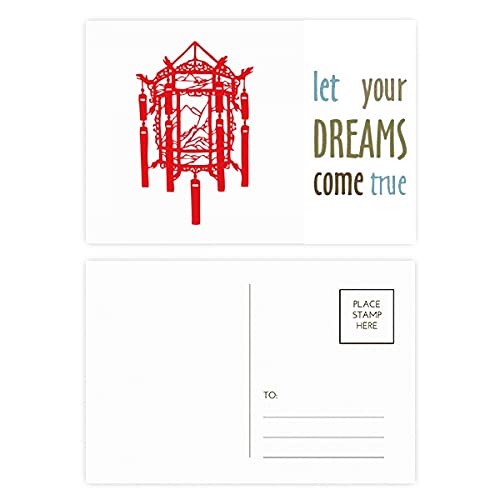 Cartes postales chinoises Dream Come True lot de 20 en papier traditionnel