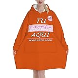 Xenorith Bata Manta Personalizados Sudadera Mujer y Hombre Batamanta Grande Hoodie Sudaderas Imprime Cualquiera de Tus diseños Texto y Foto Batas de casa Invierno Tallas Grandes Regalos Personalizada