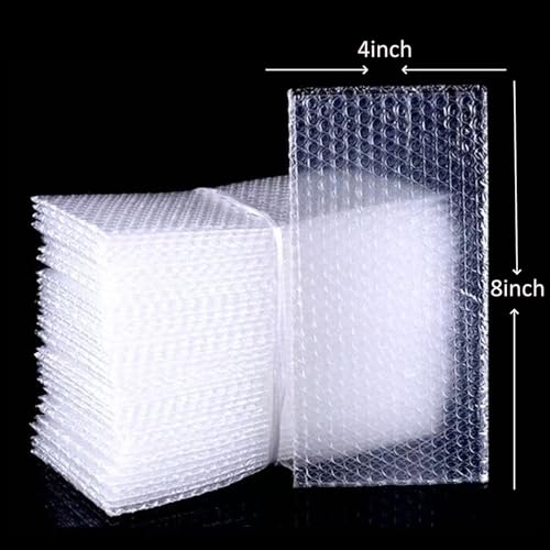 50-Pack 4x8" Double-Wall Cushion Pouches, Clear Open-End Protective Bags by EYSOLD - Used condition - Image 2