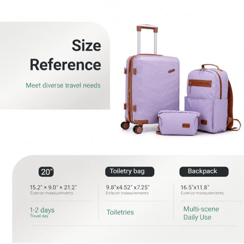 Image of CONCEPTEN Expandable Luggage Sets 5 Piece Suitcases with Spinner Wheels