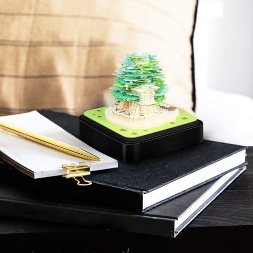 Tofficu 2024 Calendar,Creative 3D Art Calendar 2024 With Led Lights, Tree Tear Calendar Sculpture for Artsy Pads Desktop Decoration House Sculpture