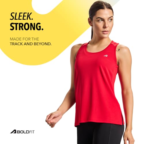 Image of Boldfit Polyster Gym Tank Tops for Women Sleeveless Workout Vest for Women & Girls | Lightweight Activewear for Running, Sports & Gym, Polyester, Regular Fit