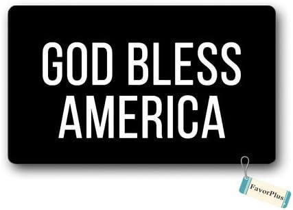 Doormat God Bless America Outdoor/Indoor Non Slip Decor Funny Floor Door Mat Area Rug for Entrance 18x30 inch