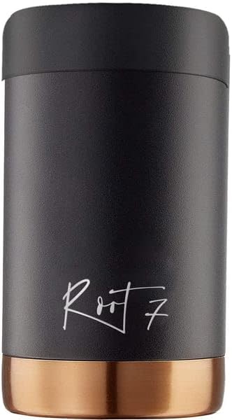 Root7 Travel Food Pot | Premium Vacuum Insulated Double Walled Stainless Steel Food Flask | Leak Proof Food Container | 6 Hours Hot & 12 Hours Cold | 500ml | Black VIP Split