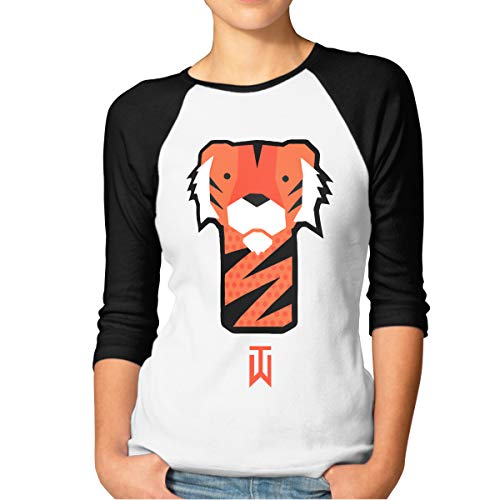 ThomLarryCA Tiger Woods Frank Women's Raglan 3\4 Sleeves Baseball T Shirt Graphic Tee