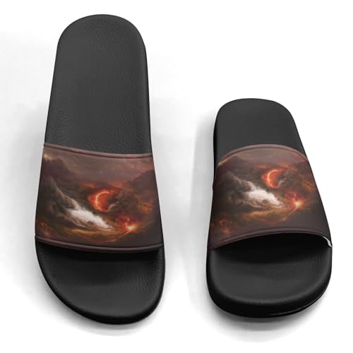 White Smoke Smog Design Slippers Sandals for Women Men Casual Athletic Sandals Pool Shower Indoor Outdoor Slide Slippers4