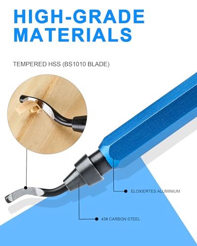 Acual Entgrater Werkzeug, Universal Entgratwerkzeug 360°drehbar, Mit 10 Hochwertigen Klingen,Handentgrater für Metall,Kunststoff & als 3D Druck Werkzeug - Deburring Tool -Entgrater 3d Druck/Aluminium