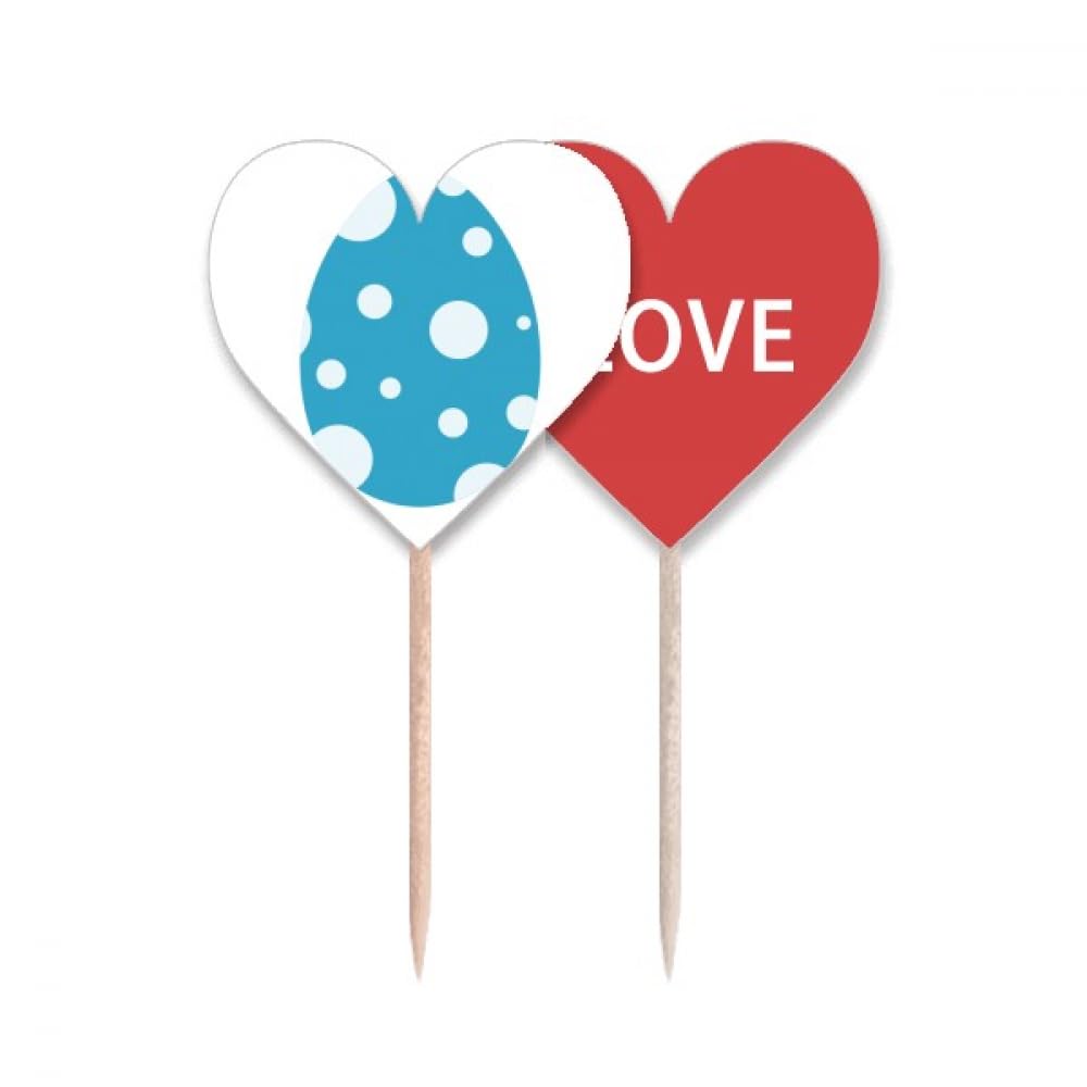 Pique-dents œuf de Pâques célébrant l'amour avec le motif romantique Love Heart