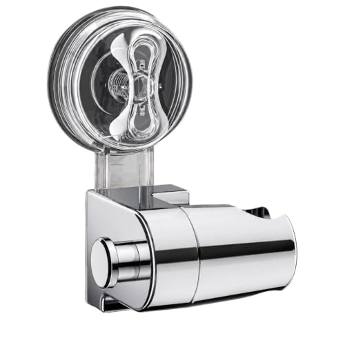 Support de pomme de douche ventouse argenté au design épuré et moderne
