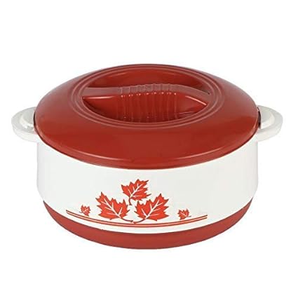 Dr. Equipment Ever 'n' Green Plastic Casserole with Cover and Bottom, Set of 1, 2 L, Red