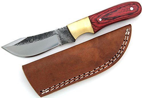 Wild Turkey Handmade Full Tang Real File Hunting Knife W/Leather Sheath Outdoors Hunting Camping Fishing Outdoors (Sm-25) #TOP1