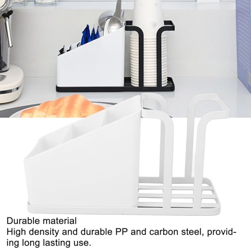 Coffee Cup Dispenser, Cup and Condiment Station Countertop Organizer Coffee Cup and Lid Holder for Countertop Coffee Bar