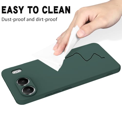 Image of DIZORO Microfiber Candy Compatible for Oneplus Nord 4 5G Smooth Touch Cushion Liquid Soft Silicone Gel Rubber Phone Cases Non-Slip Full Body Protective Shockproof Back Cover - Forest Green