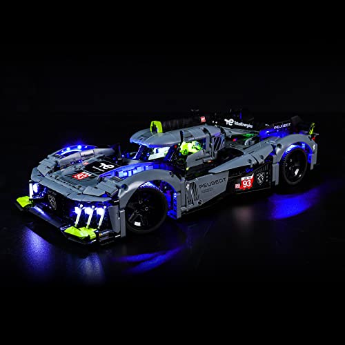 LocoLee Licht Kompatibel mit Lego Peugeot 9X8 24H Le Mans Hybrid Hypercar Led Beleuchtungs Compatible with LEGO 42156 Technic Peugeot 9X8 - Nur Lichter Set Kein Modell (Standard Version)