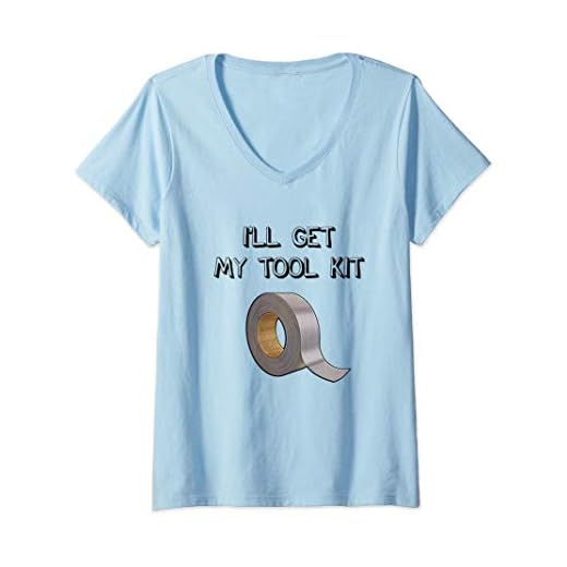 Womens I'll get my tool kit - handyman / craftsman, funny duct tape V-Neck T-Shirt