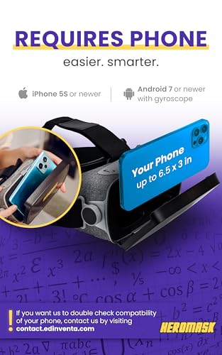 HeroMask VR Headset ＋ Math Games — Gift for Kids 5–12 — Multiplication, Times Tables, Addition, Mental Math & More | Award-Winning Virtual Reality Educational Toy for Birthday or Christmas - Thumbnail 2