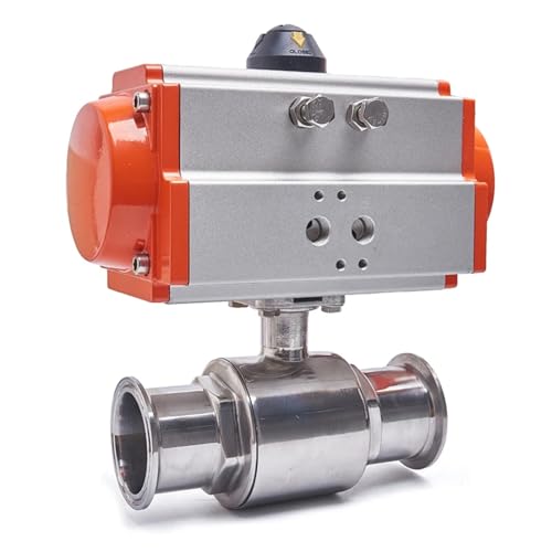 Vanne boisseau sphérique 38mm inox à commande par vérin double effet