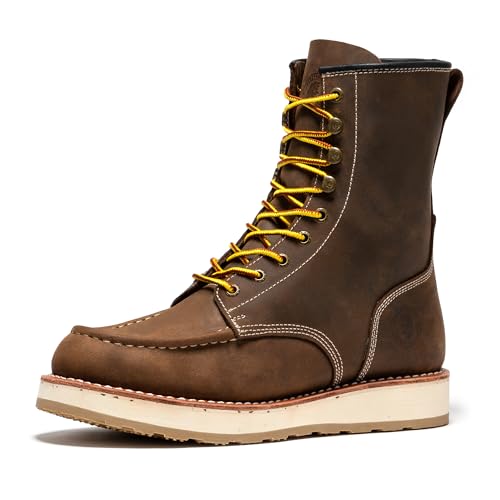 Image of ROCKROOSTER Mantua - 8 inch Comfortable, Anti-fatigue Soft toe Rubber Outsole Work Boots for Men SAP308-9