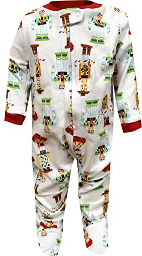 AMERICAN MARKETING ENTERPRISES Boys Toy Story Buzz Woody Jessie Christmas Nutcracker Infant Pajama (0-3 Months)