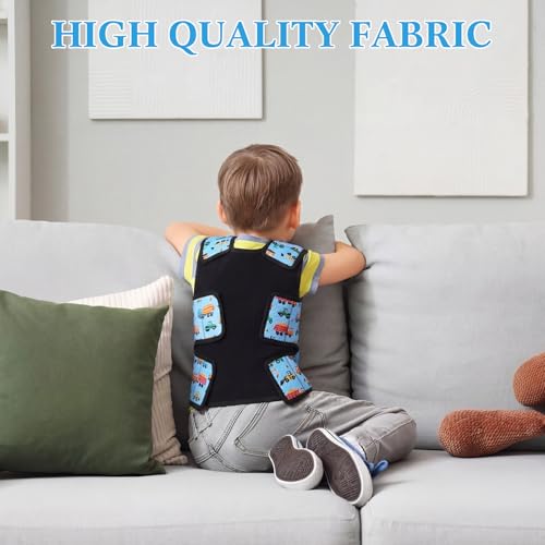 Image of Janmercy Kids Compression Vest Ages 2 to 9 Soft Adjustable Breathable Neoprene Comfort Vest for Boys Girls School Home Daily(Truck,Small)