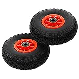  mewmewcat Ersatz Sackkarrenräder 2 STK. Ersatzreifen Massives PU Rad Sackkarrenrad  260 x 85 mm Reifengröße 3,00-4  Sackkarre Zubehör