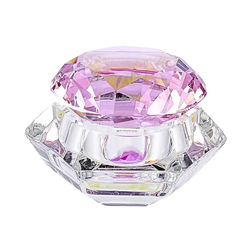 Vaso de Cristal para Uñas con Tapa, Container Acrílico Rosa miniatura 1