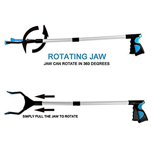 Foldable Reacher Grabber Tool, Vipe 2pcs Ergonomic Lightweight Reaching Aid Reacher Tool Long Arm Reaching Claw Hand Grabber Trash Pickup Tool, 32''