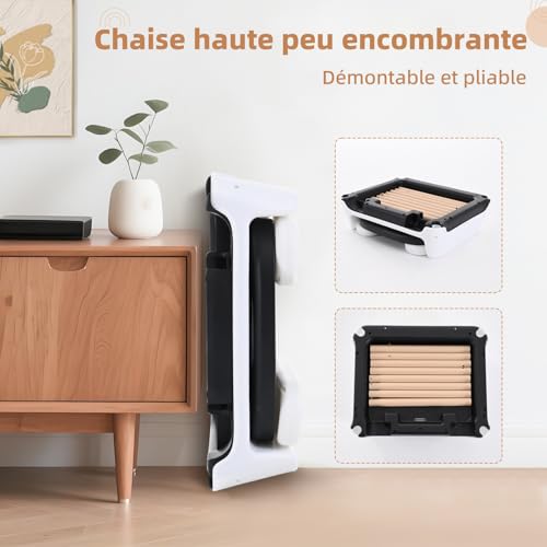 Chaise haute bébé 3 en 1 compacte, la solution au manque d'espace pour les repas de bébé - 6