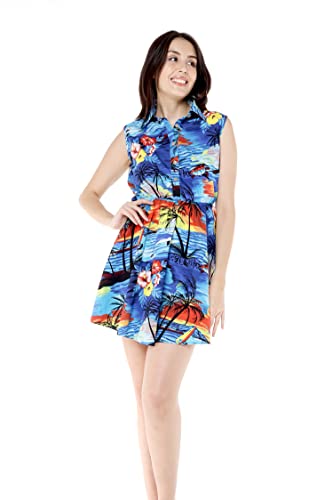 Image of Hawaii Hangover Family Matching Hawaiian Clothes, Sunset Blue | Family matching Hawaiian outfits, Sunset Blue, 100% cotton, machine washable, tropical floral print, luaus, cruises