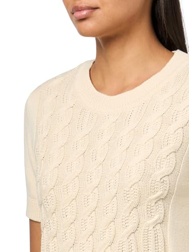 Image of Nautica Women's Short Sleeve Crew Neck Cable Solid Sweater