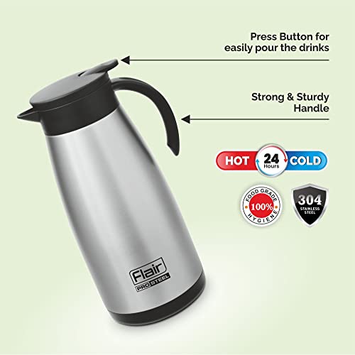Image of Flair Cafe Vacuum Insulated Steel Kettle 1500 ML (Silver)