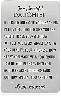 Gifts for Daughter from Mom, To My Daughter Engraved Wallet Card Inserts