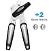 Manual Can Openers,CCHOME Stainless Steel Manual Tin Opener with Ergonomic Anti Slip Grip Handle, Built-in Bottle Opener,Smooth Ultra Sharp Cutting Tools with 2 Spare Blades