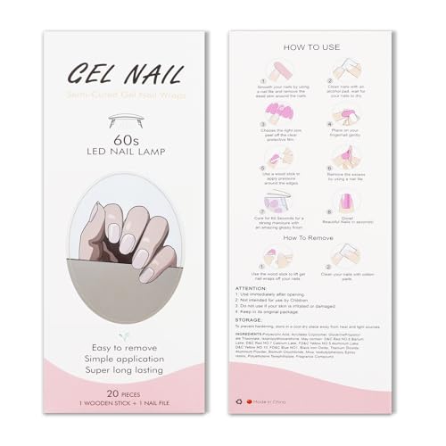 Nagelfolie Transparent, KALEFUL Gel Nail Nagelfolien Selbstklebend Uv Härtend Nail Art Sticker Dekoration Nageldesign Zubehör