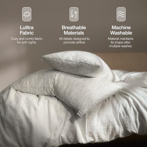 Coop Home Goods Original Pillow Case, Queen Size Pillow Case for Memory Foam Pillows, Breathable Ultra Soft Lulltra Fabric Cover with Zipper, Polyester/Rayon