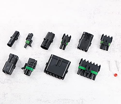 Automotive Electrical Connectors 20 Sets Waterproof Automotive Electrical Wire Connector Plug Kit 1 2 3 4 6 Pin Connectors Male And Female Wire Harness Spark Plug Connector Terminals Plug Kit #TOP4