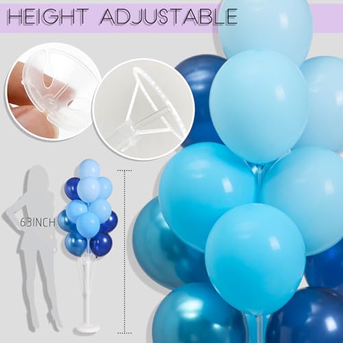 Image of Balloon Sticks with Base for Floor&Table,Metallic Pearl Baby Blue Balloon Column Stand Kit Adjustable 20 inch-63 inch,Base&Pole,Backdrop Decoration for Party Wedding Baby Shower Birthday