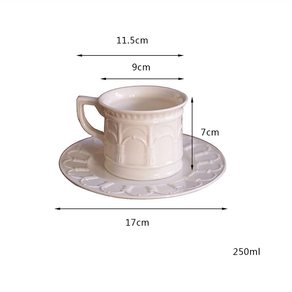 Set di tazze da caffè in porcellana, tazza da tè in porcellana, tazza da tè pomeridiano, americano riutilizzabile e piattino, tazze da cappuccino dipinte a mano, tazze da tè, succhi, bevande miste, bi
