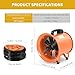 DWVO 12 Inch Utility Blower Exhaust Fan, Extractor Fans High Velocity, Portable Ventilation Fan with 16FT (5M) Ventilator Duct Hose for Industrial Use, Paint Booths, and Workshops