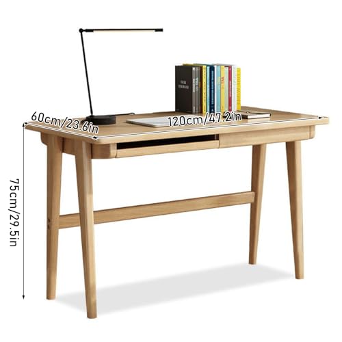 Bureau d'ordinateur avec tiroirs plateau clavier bois massif - 4