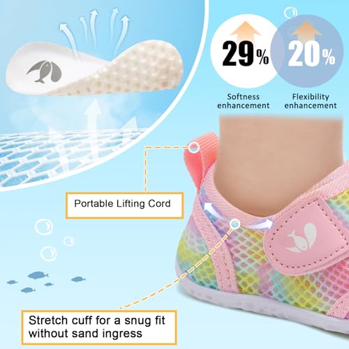 Image of FEETCITY Toddler Water Shoes Boys Girls Swim Shoes Quick Dry Kids Aqua Socks Barefoot for Beach Swimming Pool